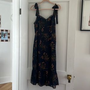 Navy blue floral dress